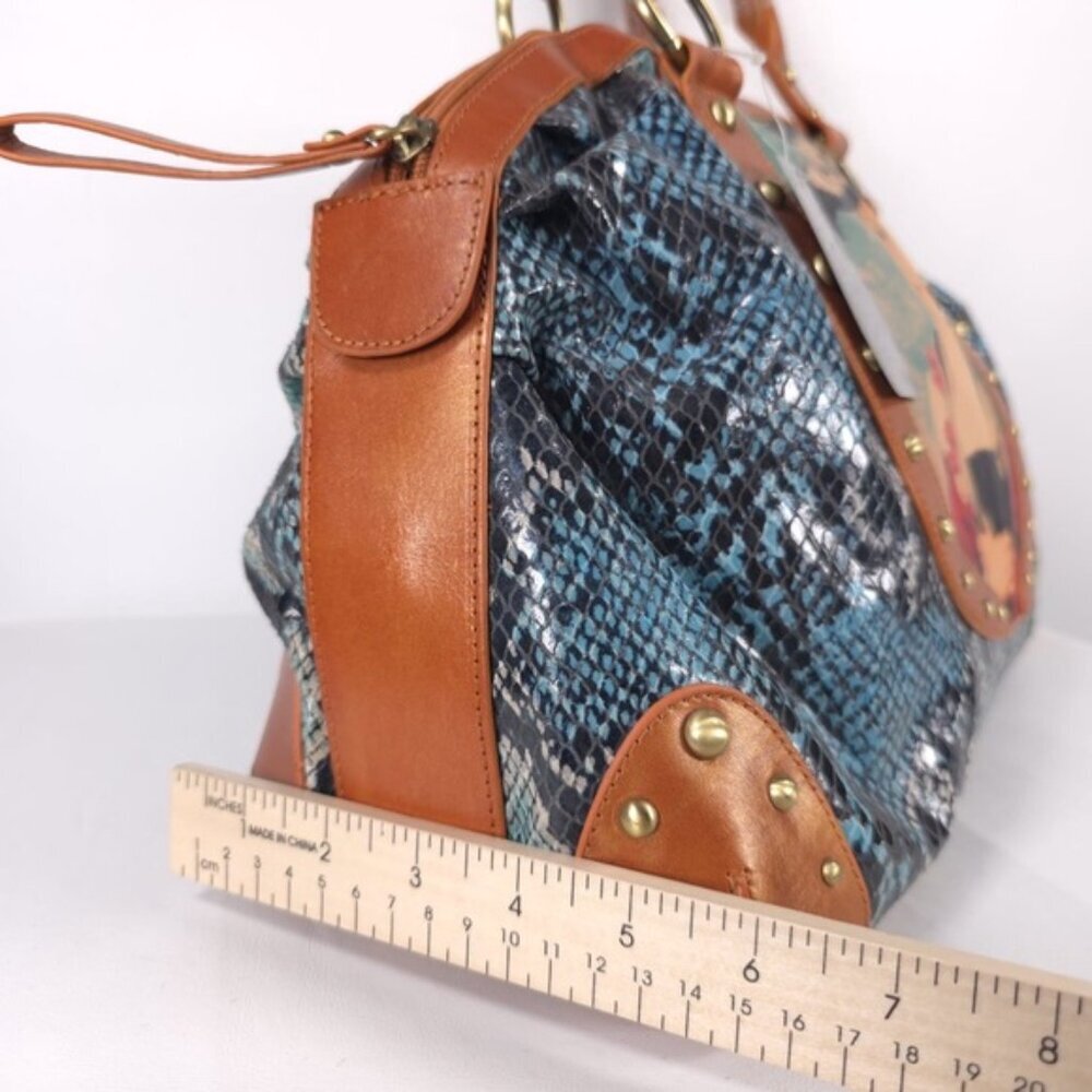 NWT‎ Original by Sharif 1827 Handbag Leather Hand Painted Susanna Lunden Art - Picture 7 of 16
